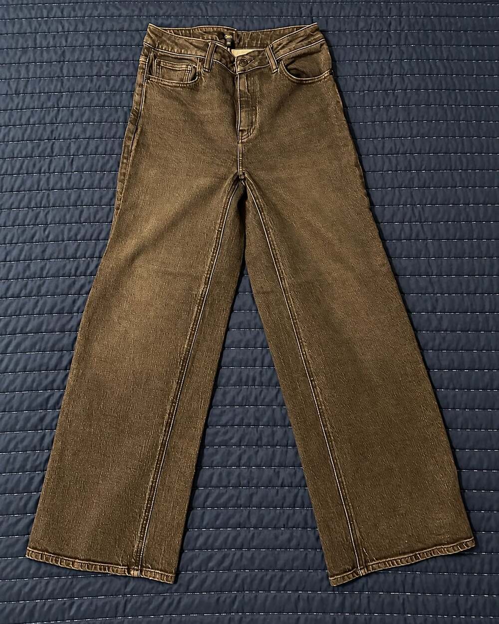 Quince Women’s Black Wide Leg Jeans Size 28 High Rise Denim